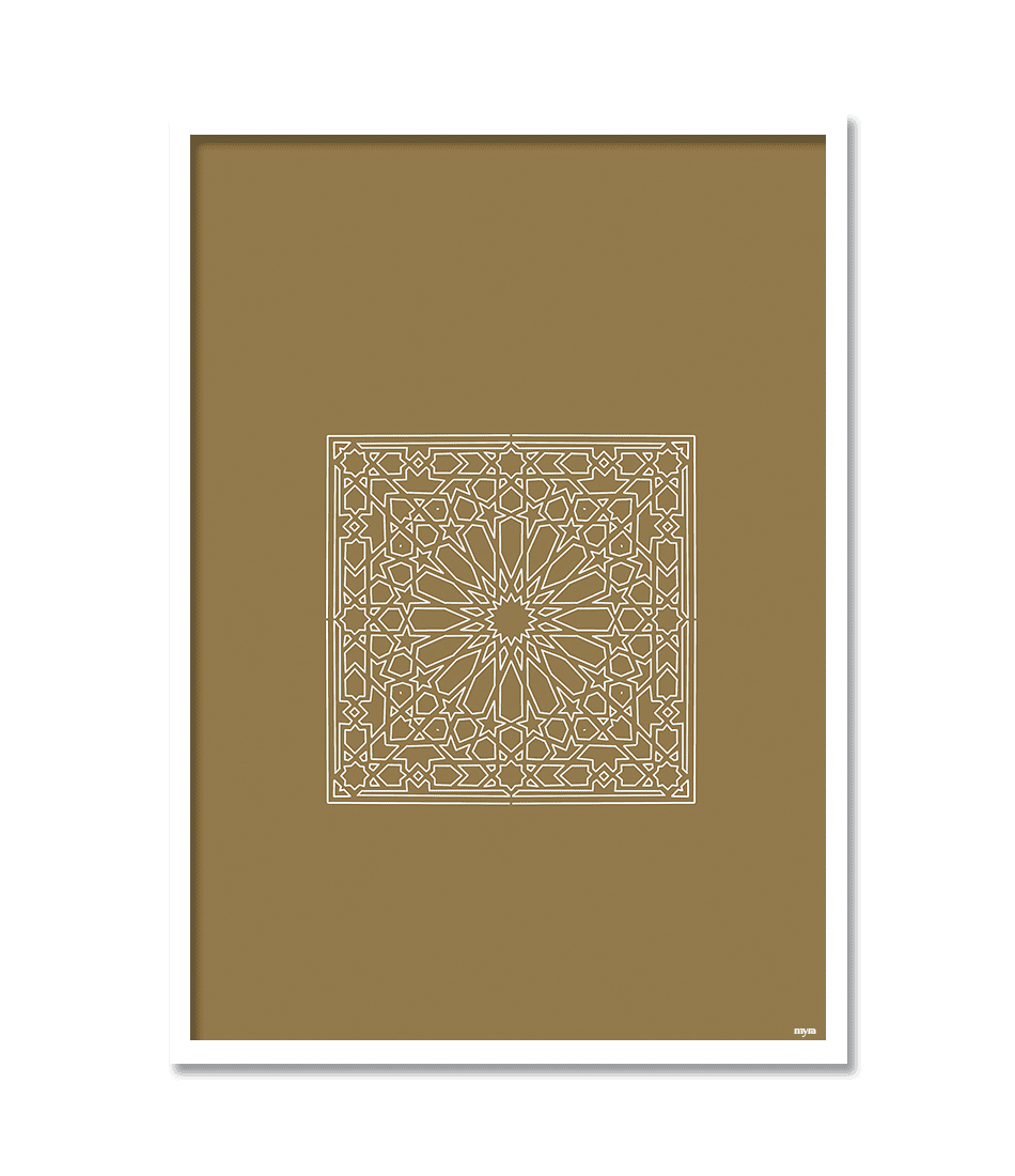 Squared Islamic Art Brown