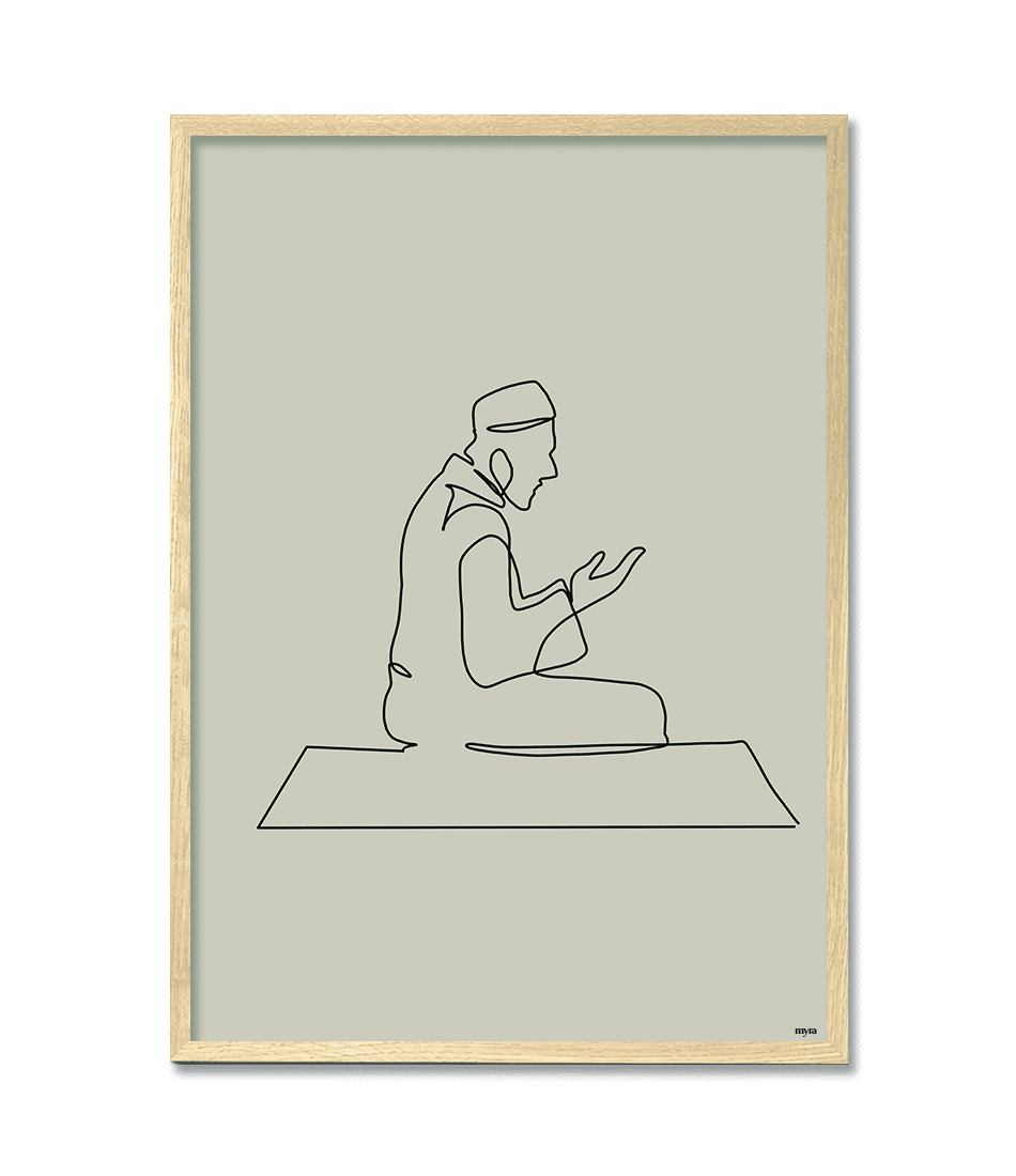 Praying Man Line Art 